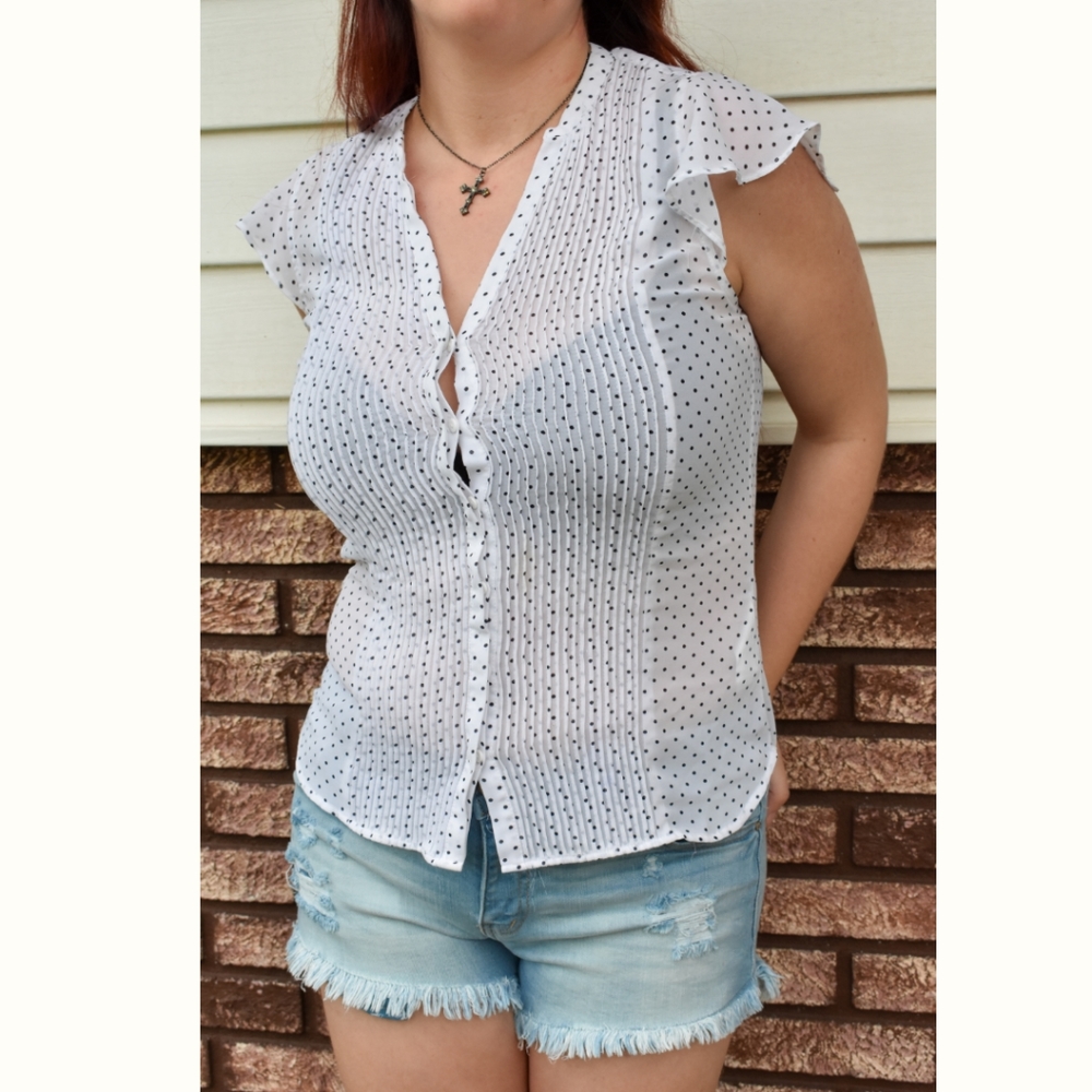 H&M Ruffle Button Up Shirt